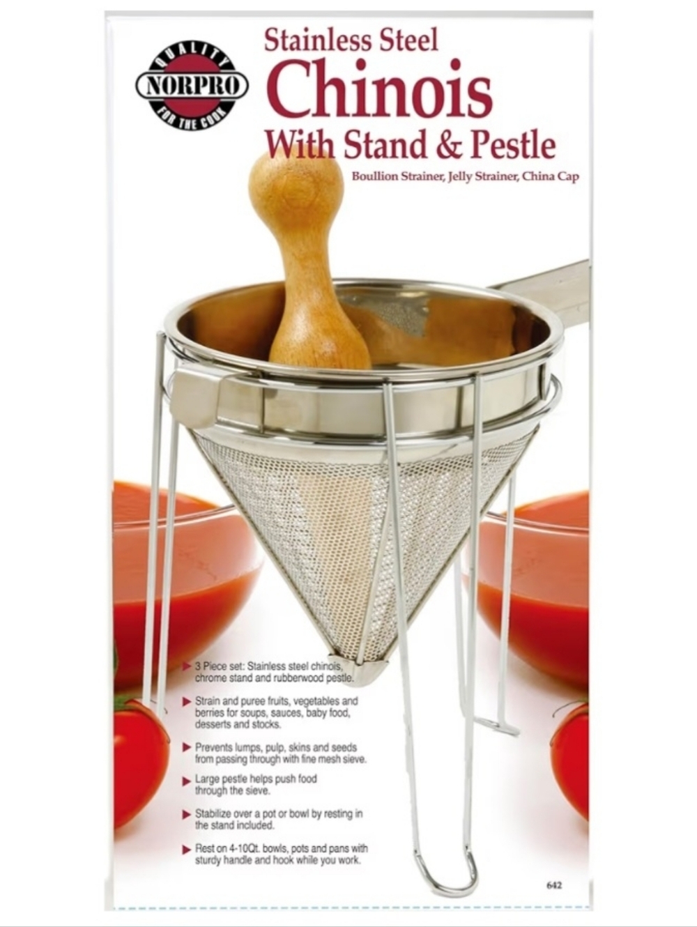 Norpro Chinois Strainer with Stand & Pestle